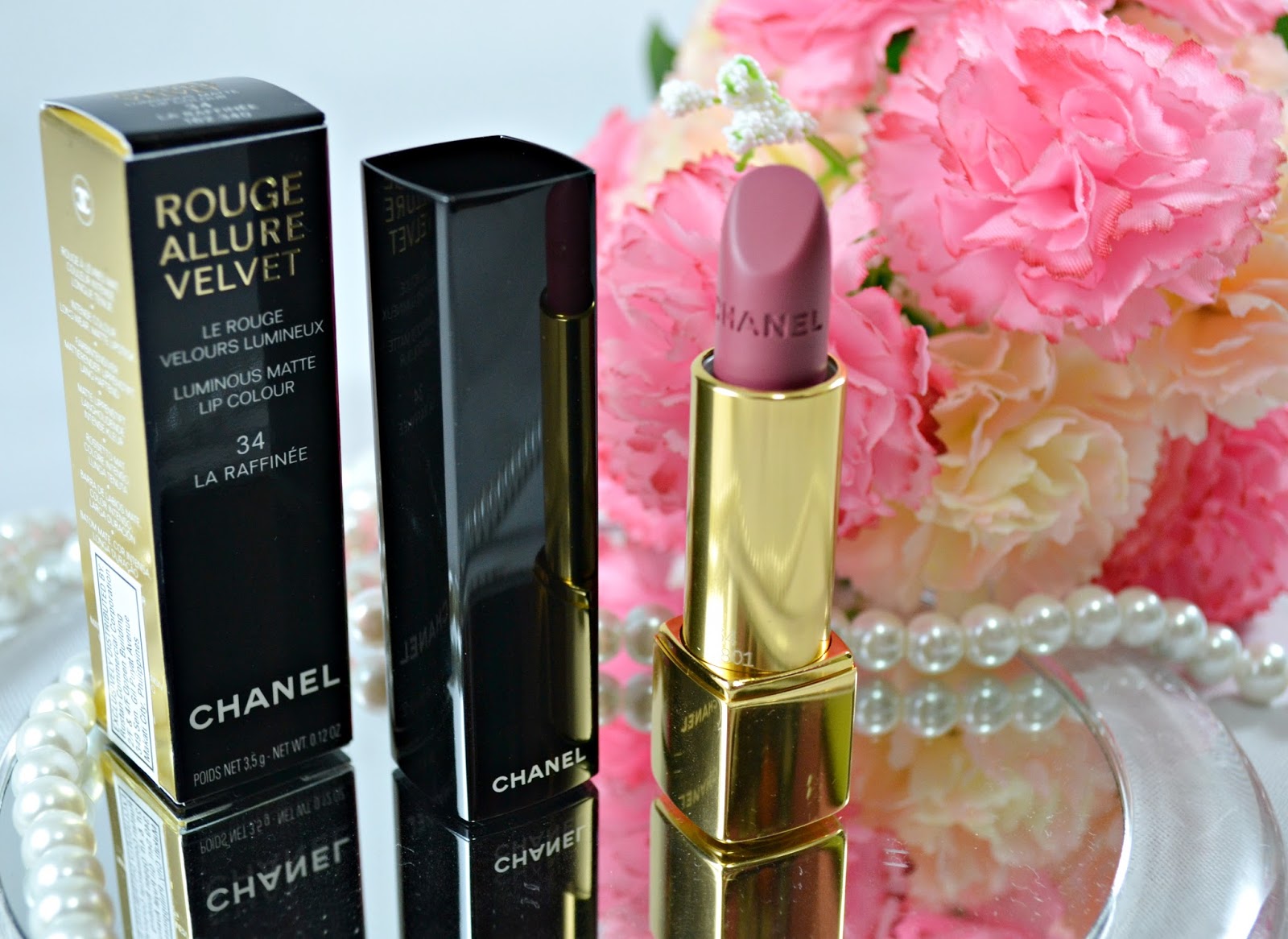 Chanel Rouge Allure Velvet: 34 La Raffinee | All About Beauty 101