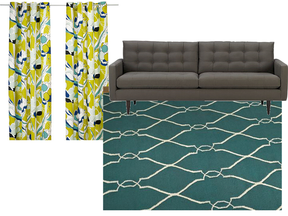 Lisa Moves Rugs to go with Ikea curtains