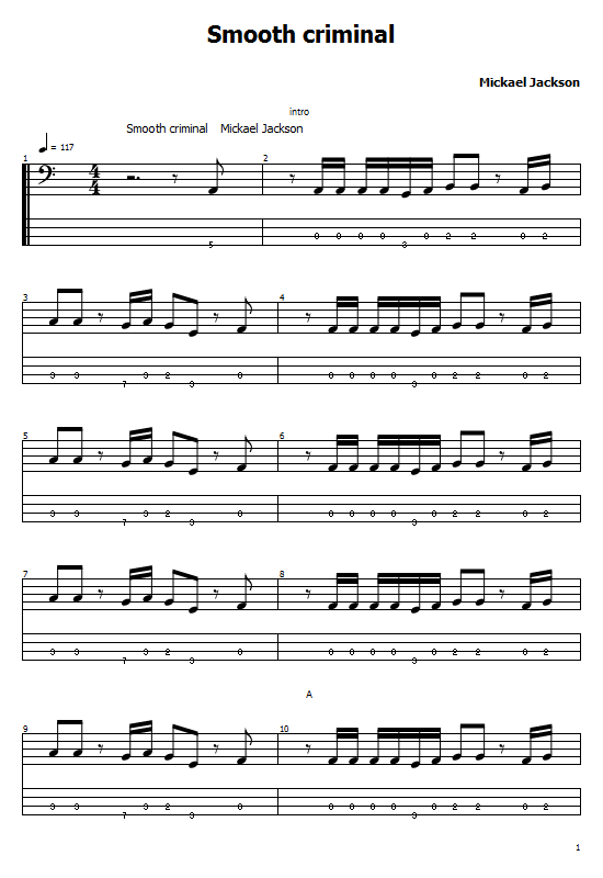 Smooth Criminal Tabs Michael Jackson How To Play Smooth Criminal On