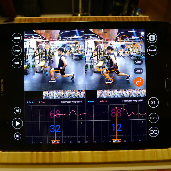 透過運動鞋收集來的資料，可作為運動正確性及效率性的判斷依據。（圖片來源：詹子嫻攝）