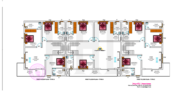 First floor villa Type A, Type B, Type C