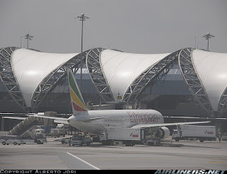 Ethiopian Airlines 767 at Bangkok, Thailand