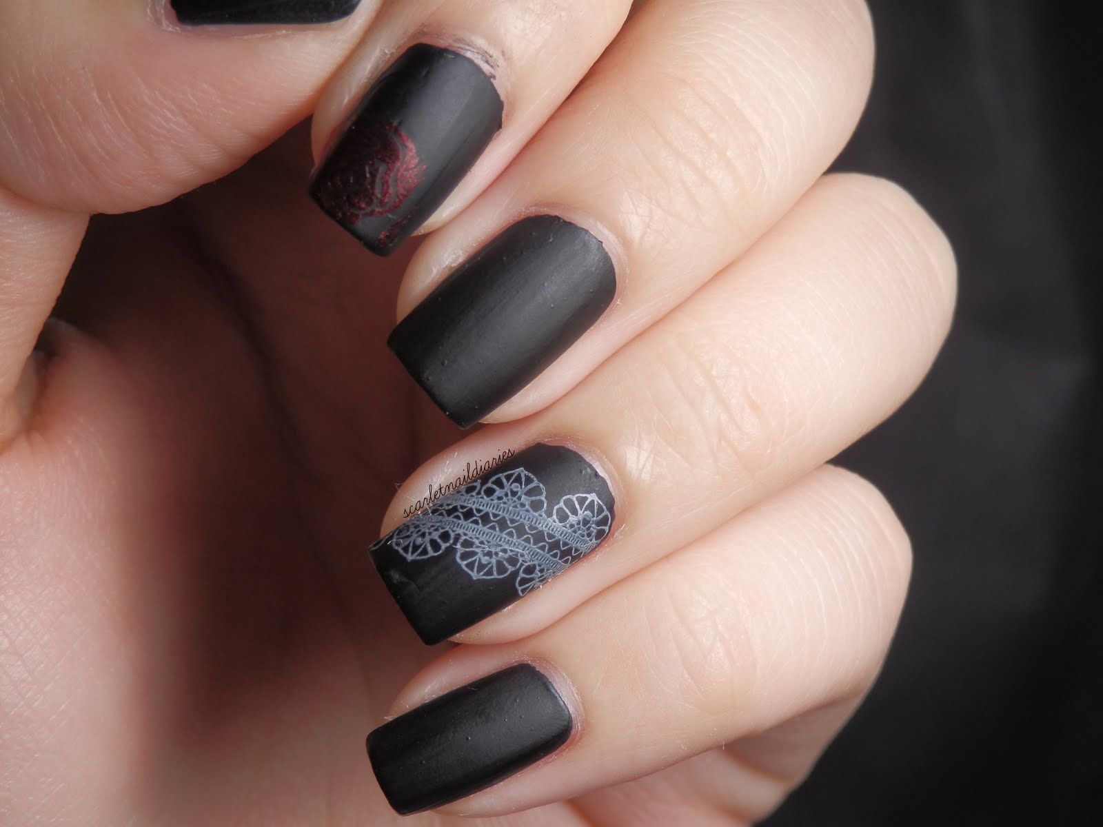 Gothic Lace Stiletto Nails - wide 7