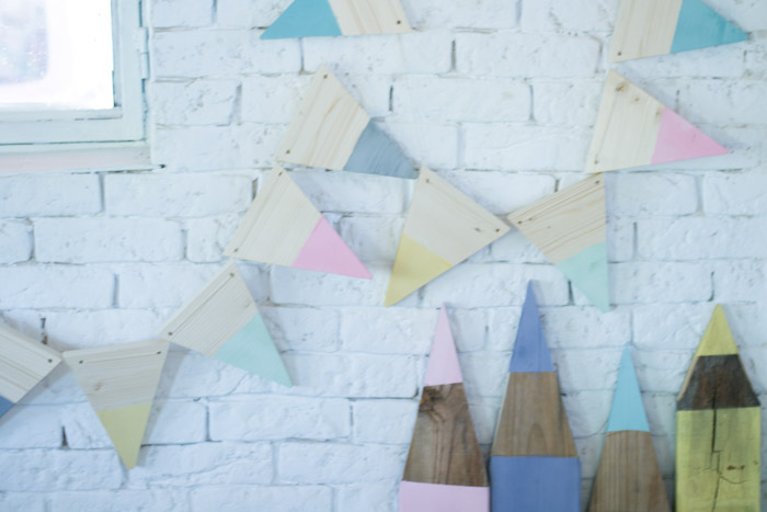 Guirnalda de banderines de madera DIY