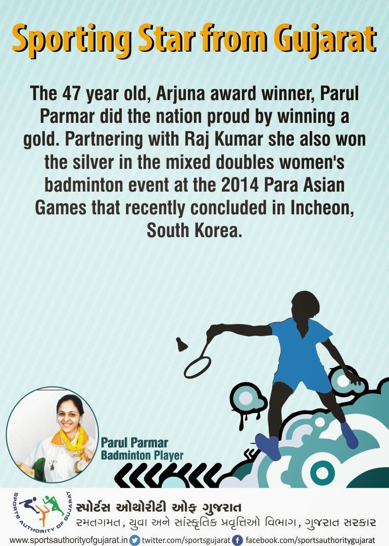 Sports Authority of Gujarat Sporting star of Gujarat Parul Parmar