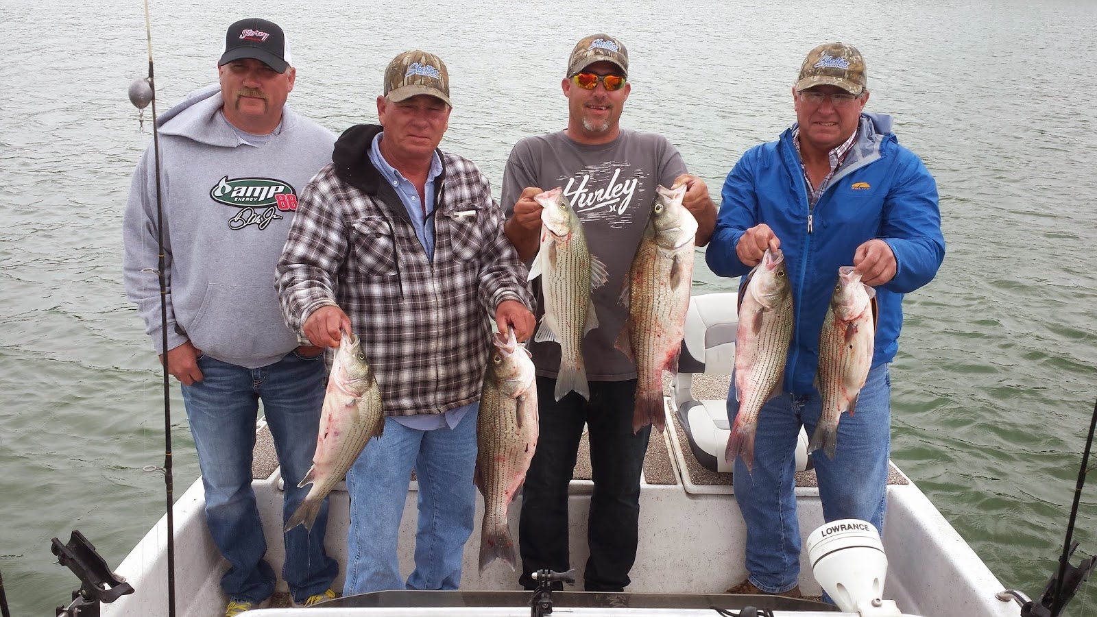 Larry's Hook Line and Sinker Skiatook Lake Hybrids on Skiatook Lake 5/9/15