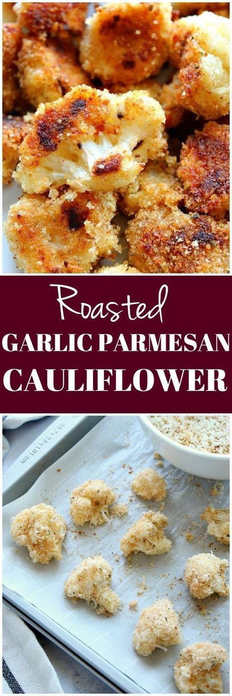 Crunchy Roasted Garlic Parmesan Cauliflower recipe - Anisa Favourite Foods