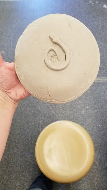 Nature inspired pottery by Lily L, in progress.