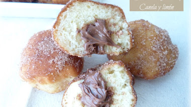 Berlinas de canela y crema de chocolate al aroma de limón