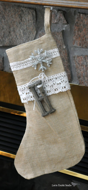burlap stockings that you can decorated yourself | Lorrie Everitt Studio