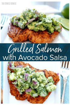 Grilled Salmon with Avocado Salsa (Healthy Whole30 Salmon Recipe ...