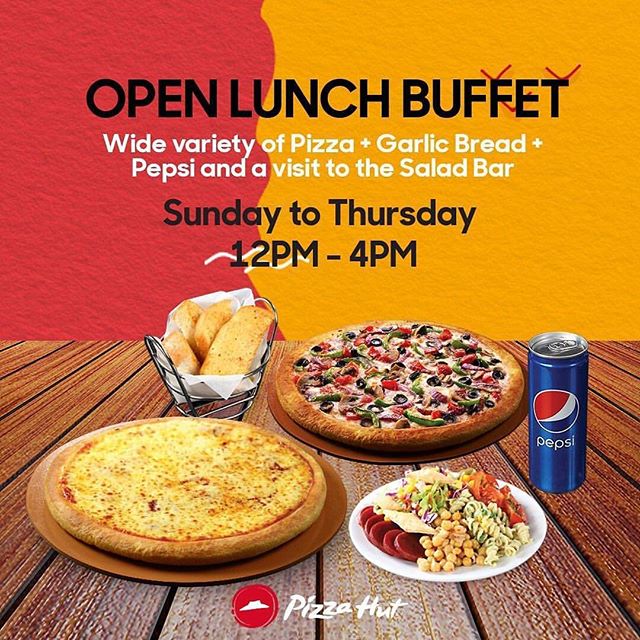 Pizzahut Kuwait - Open Lunch Buffet only for 2.500KD