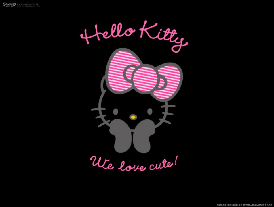Hello Kitty Black Background HD Wallpaper For Desktop Background