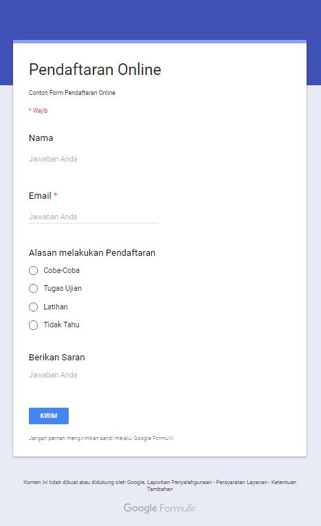 Manfaatkan Google Spreadsheet untuk Membuat Form Aplikasi 