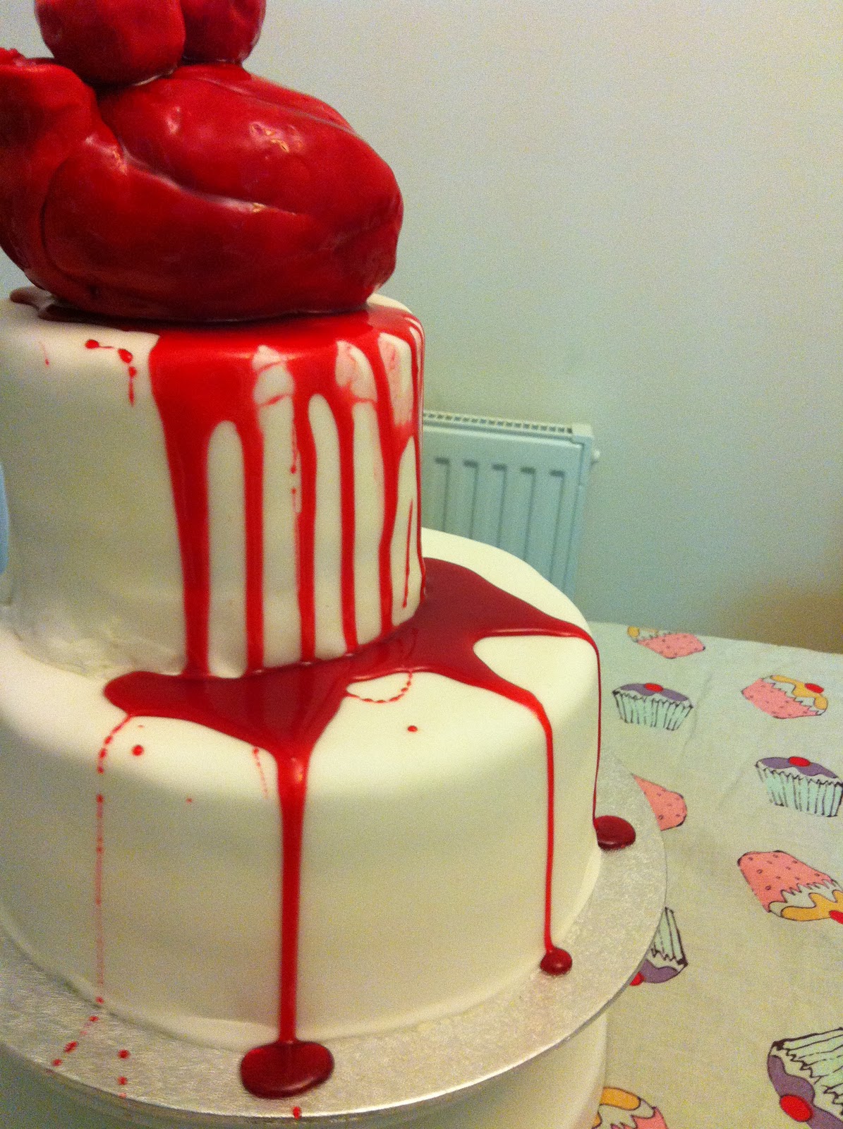 Victory Rolls & Mixing Bowls Bleeding Heart Cake