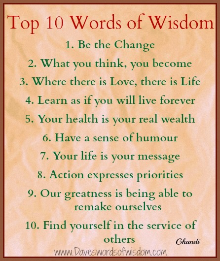 Top 10 Words Of Wisdom
