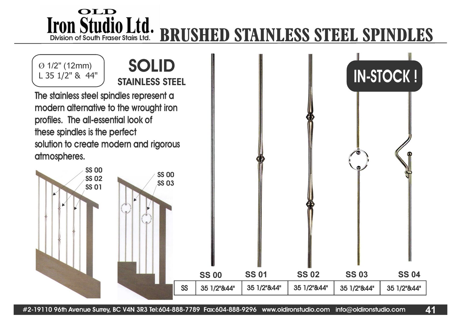 Old Iron Studio Ltd. Stainless Steel Spindles
