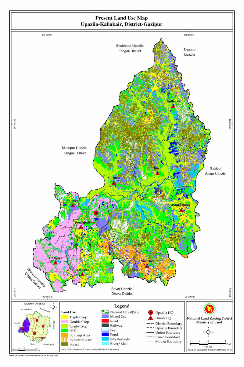 Kaliakair Upazila Mouza Map Gazipur District Bangladesh