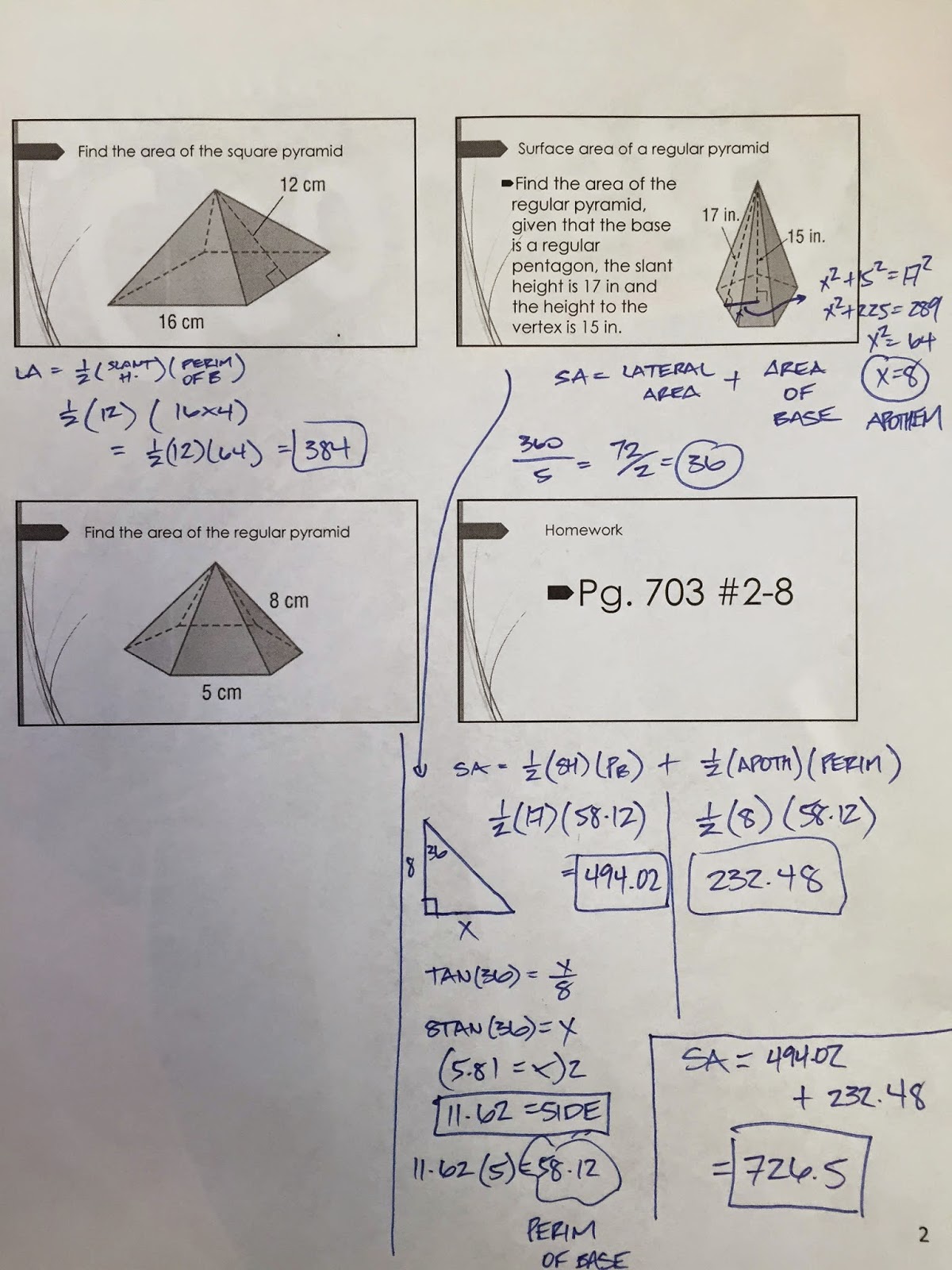 Honors Geometry - Vintage High School: May 2015