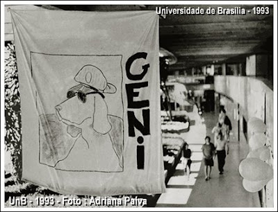 UnB - Eleições para a reitoria (1993) . Campanha da cadela Geni, candidata lançada pelo DCE