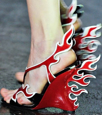 T-Shirt and Tails: Prada Flame Shoes