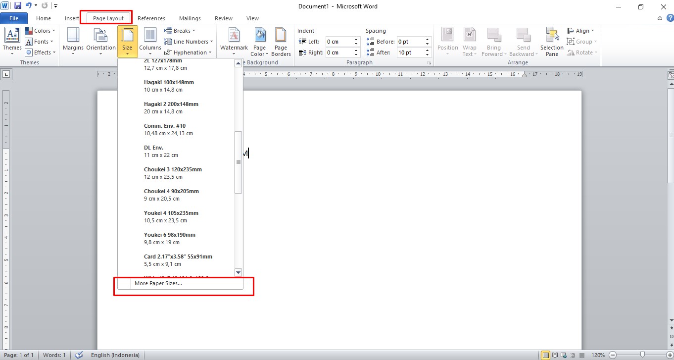 Cara Menambah Ukuran Kertas F4 Di Microsoft Word 2010