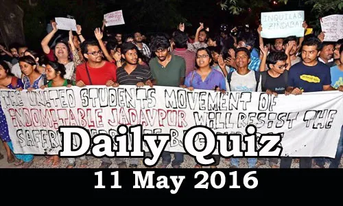 Daily Current Affairs Quiz - 11 May 2016