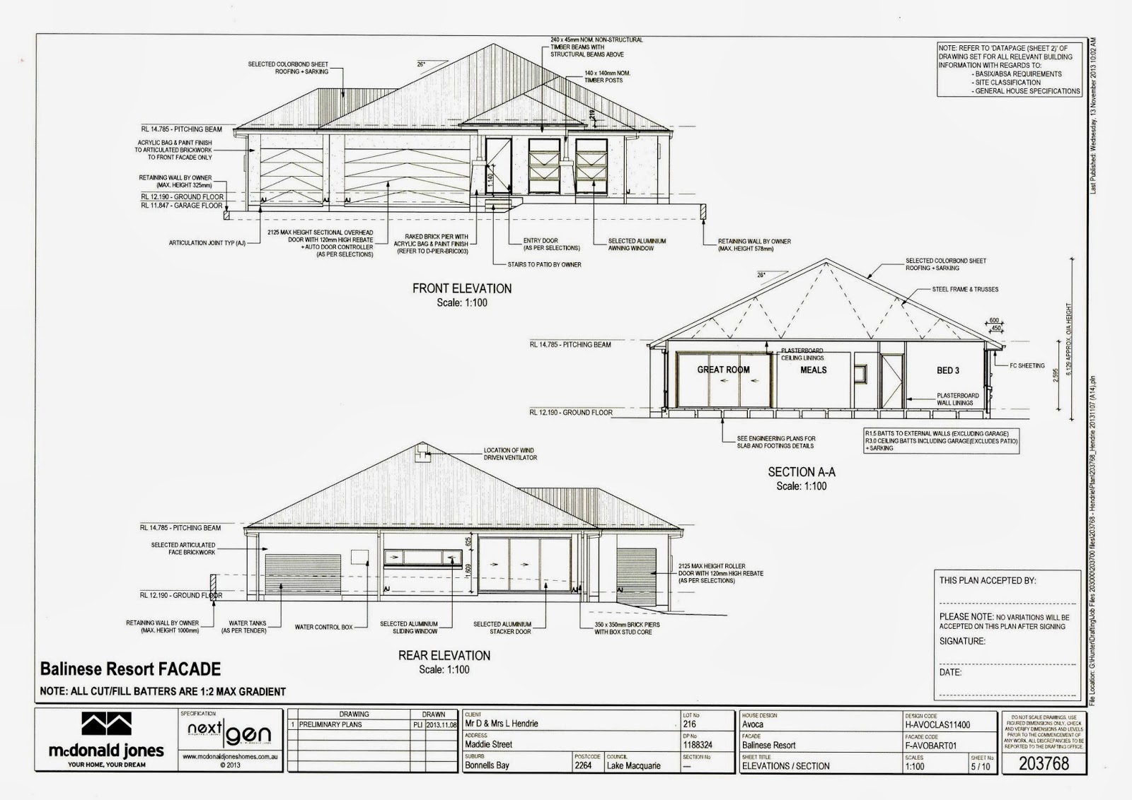 Avoca on Aquilo House Plans