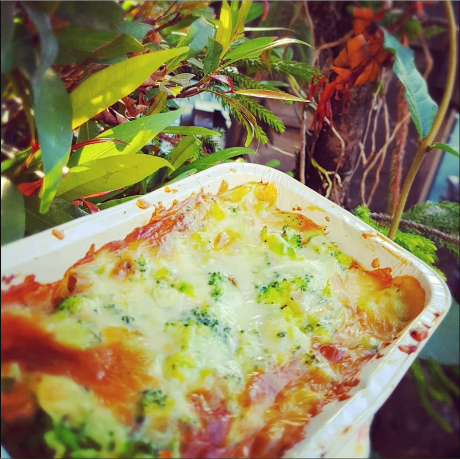 Our potato lasagna with bonus broccoli