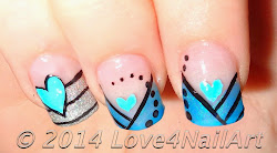 Love4NailArt: Sweet Blue Heart Nail Art Design Idea