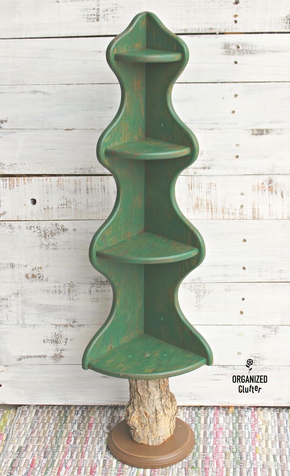 Wooden Corner Shelf RePurposed As A Christmas Tree Organized Clutter