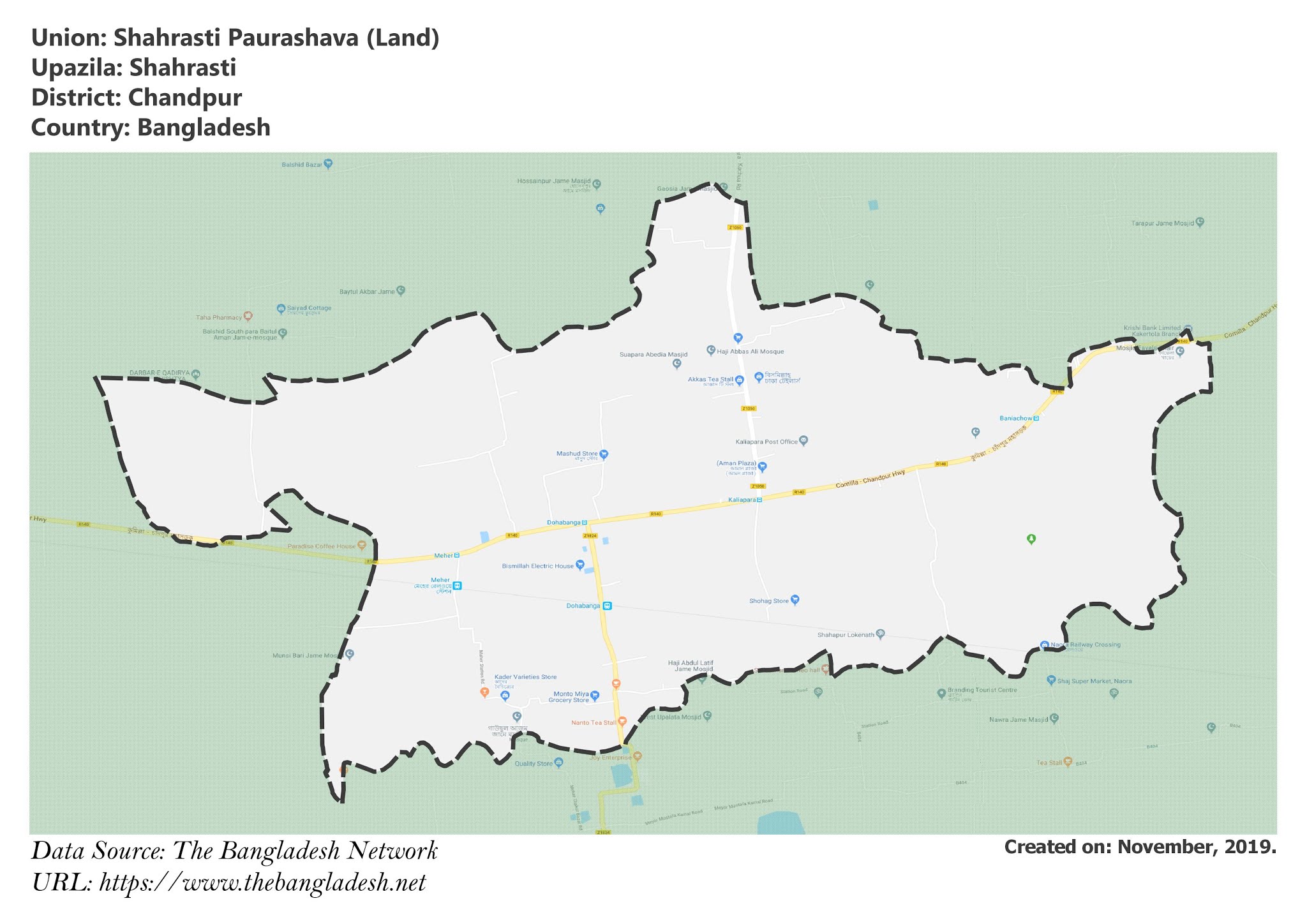 Map of Shahrasti Paurashava of Shahrasti Upazila Map of Shahrasti Paurashava of Chandpur, Bangladesh.