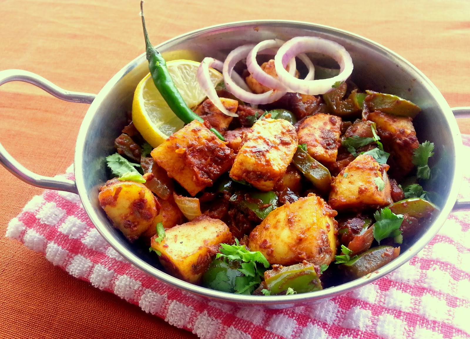 Annapurna Kadai Paneer / Stir fried Cottage Cheese Indian Style