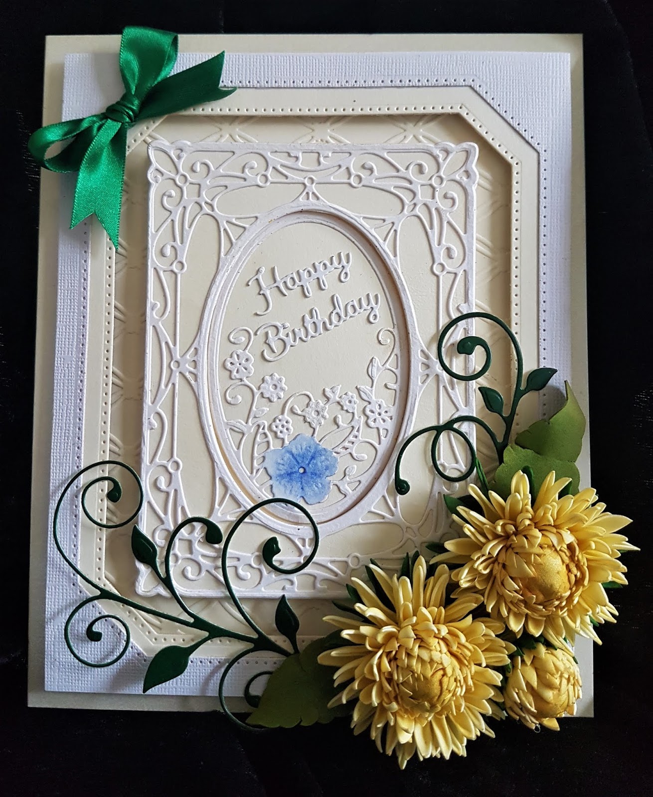 Barnsley Crafter: Happy Birthday Chrysanthemum card