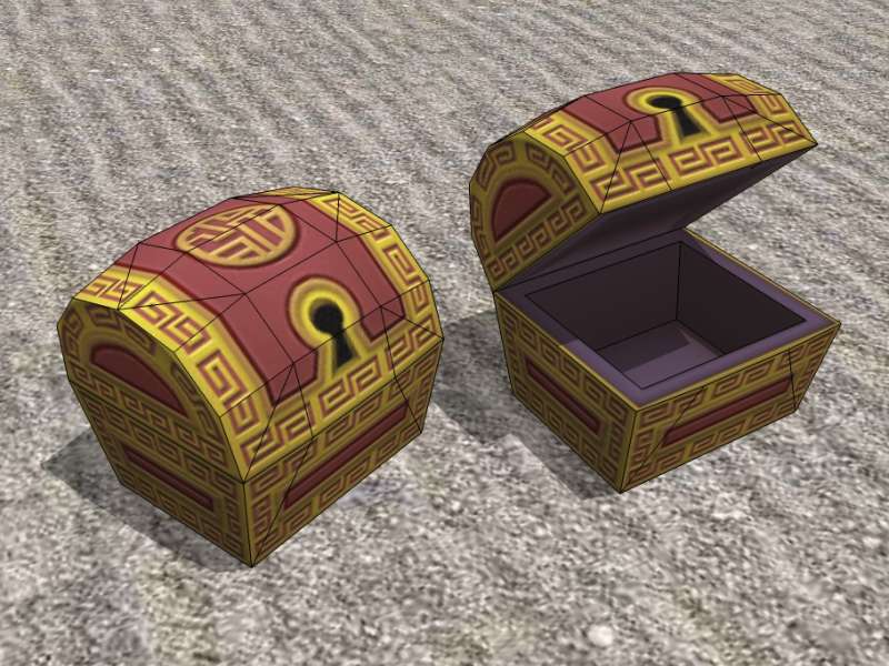 KH2 Papercraft Land of Dragons (Mulan) Treasure Chest Tektonten