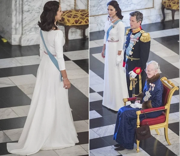 Queen Margrethe II of Denmark, Crown Princess Mary, Crown Prince Frederik of Denmark participated in New Year's Reception for the Diplomatic Corps