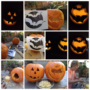 Carving the pumpkins!