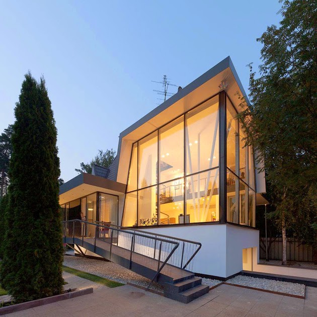 Desain Rumah Modern Dengan Lantai Atas Melengkung Desain Rumah Modern Dengan Lantai Atas Melengkung