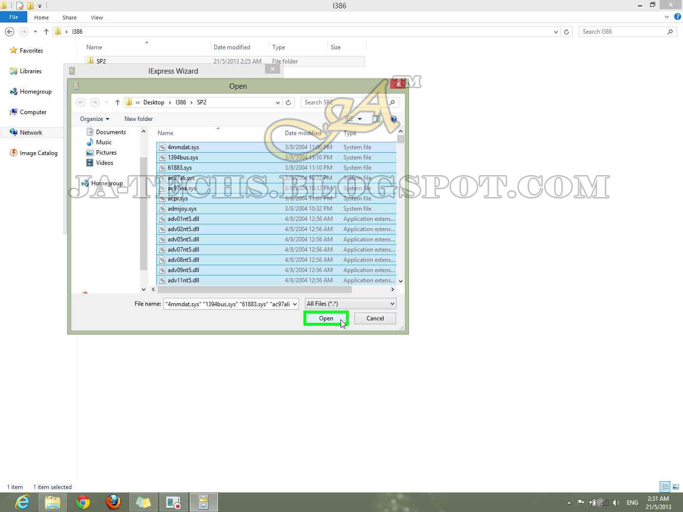 Create .CAB file for Windows SP2 and SP3 JA TECHS
