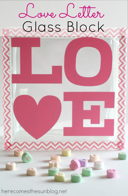 Love Letter Glass Block by herecomesthesunblog.net