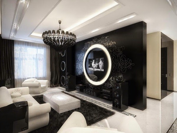The black wallpaper in your home creates an artistic Interior