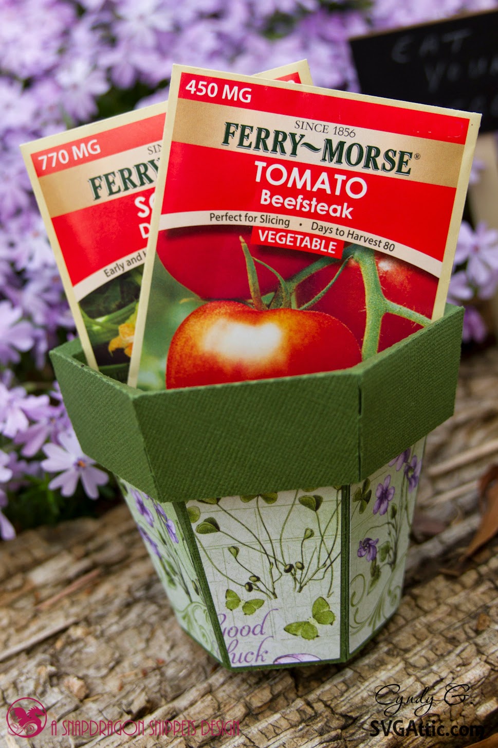 Paper pot with seed packets