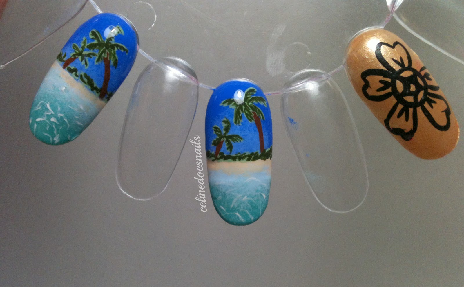 Olivia Ellen: Tropical Palm Tree Nail Art by Celine- Guest Post