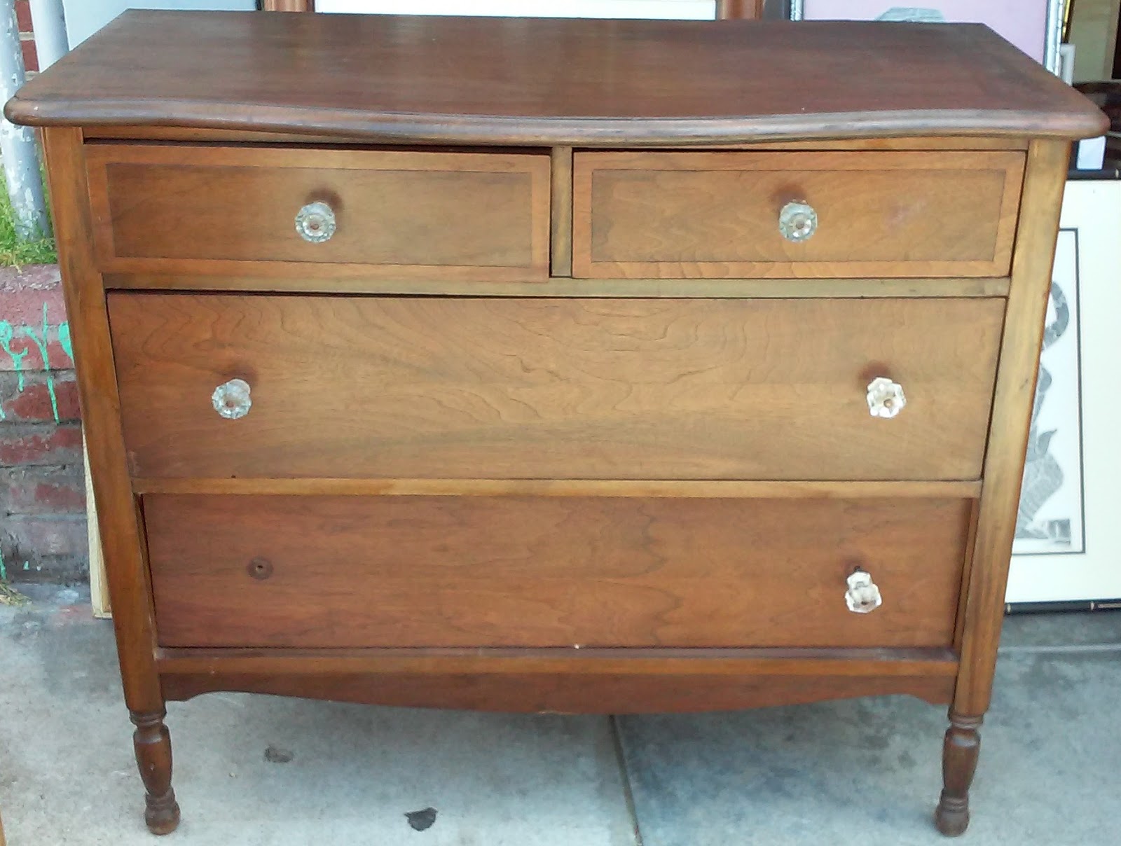 UHURU FURNITURE & COLLECTIBLES SOLD 40" Wide Vintage Walnut Dresser 95