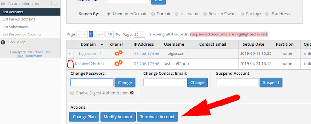 how to terminate or delete any cPanel account in WHM?| Cheapest linux hosting provider