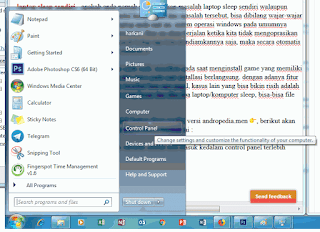 Masuk kedalam Control panel Masuk kedalam Control panel