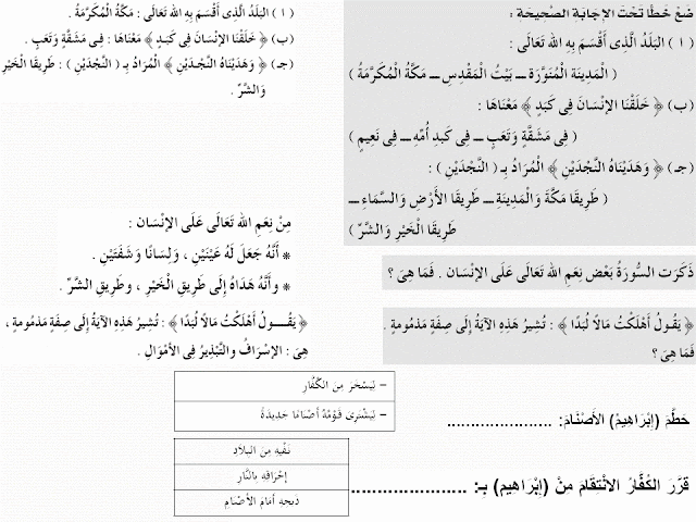  ملخص مراجعة التربية الإسلامية س و ج للصف الثالث الابتدائى الفصل الدراسى الثانى  5