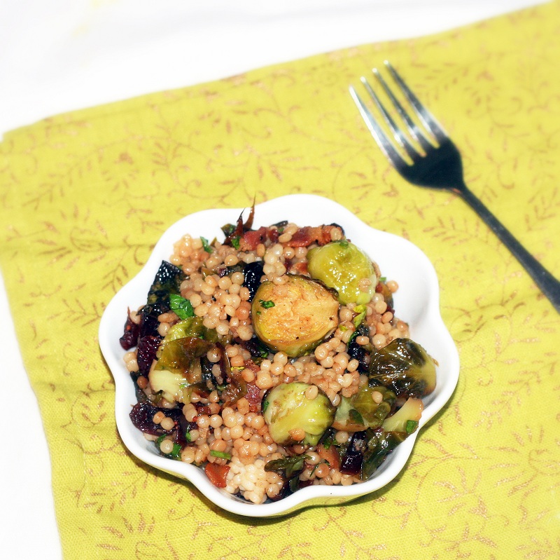 Mix it Up Israeli Couscous with Brussel Sprouts and Cranberries