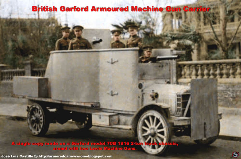 Armored Cars in the WWI British Garford Armoured Machine Gun Carrier