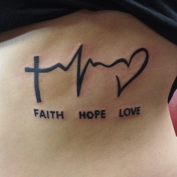 Faith Hope Love Tattoo On Shoulder